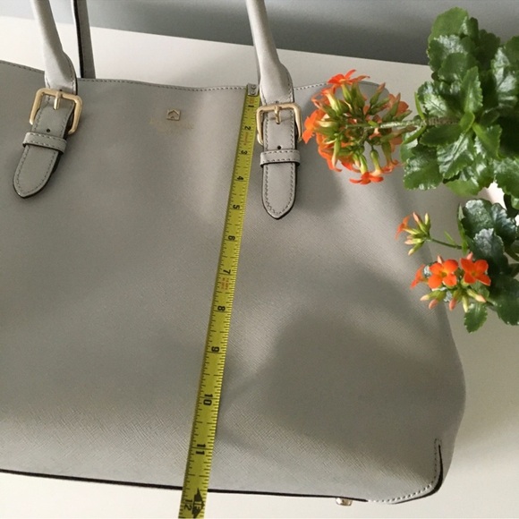 Kate Spade Cove Street Ariel Cliff Grey Silver Trim Tote Bag - Picture 9 of 12